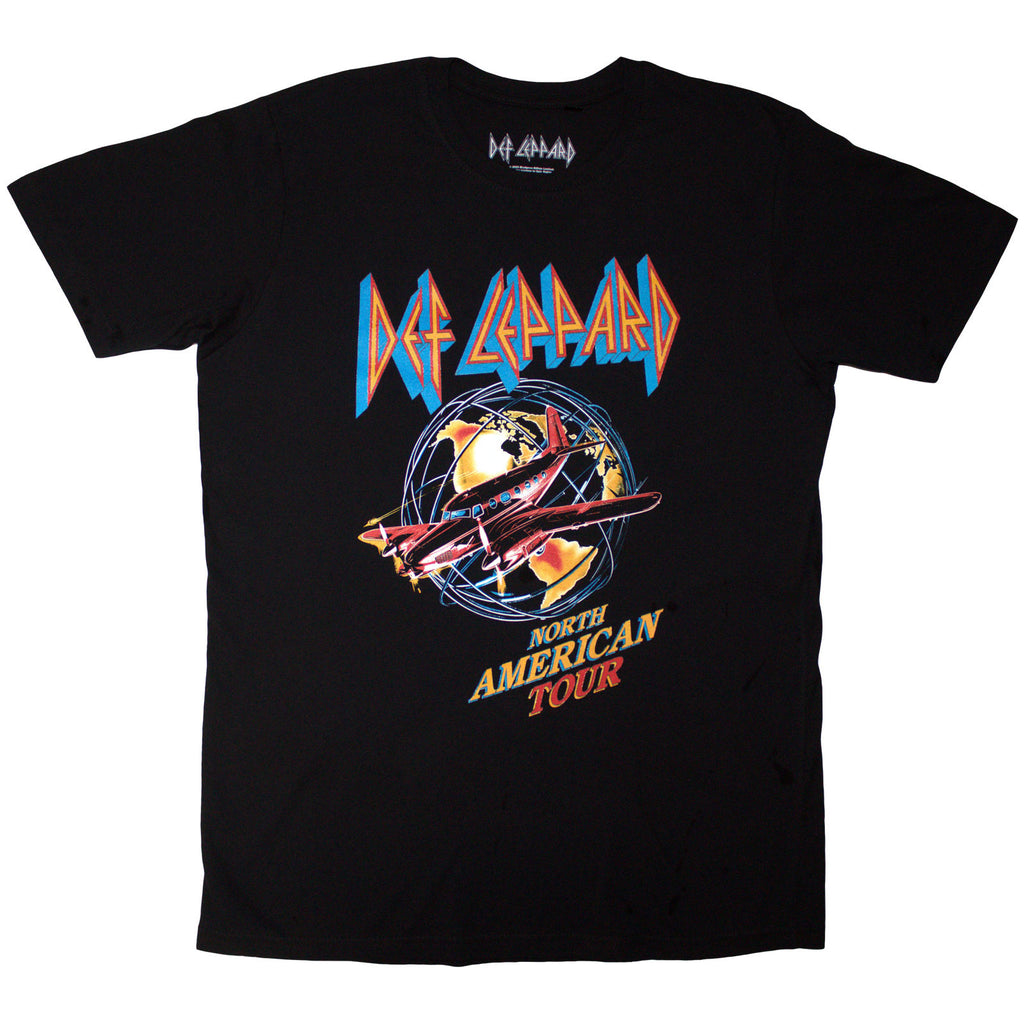 Def Leppard Unisex T-Shirt: North American Tour (Black) (Back Print)