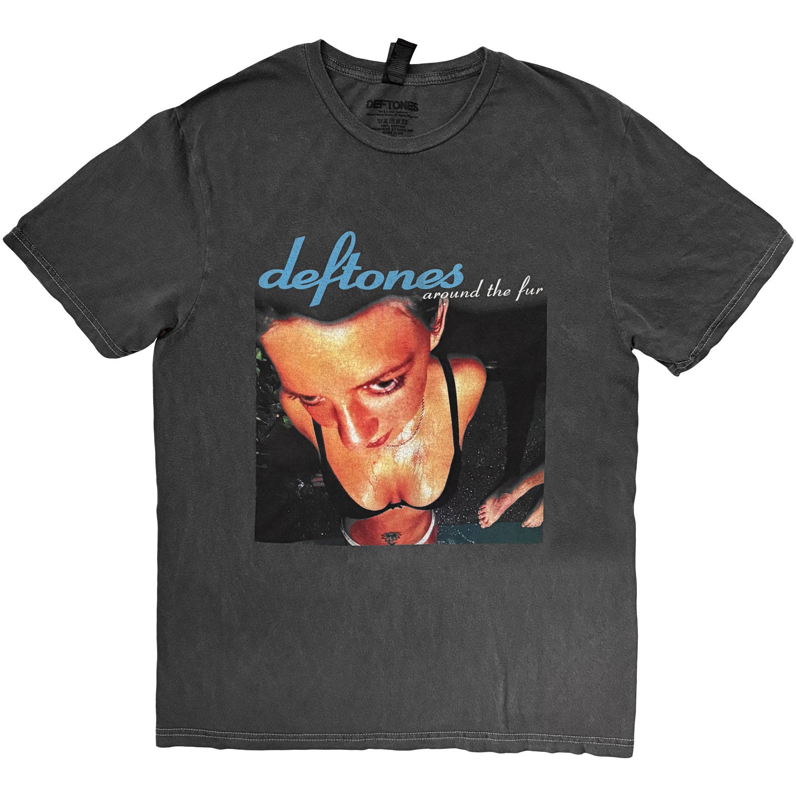 Deftones Unisex Stone Wash T-Shirt: Around The Fur (Charcoal Grey)