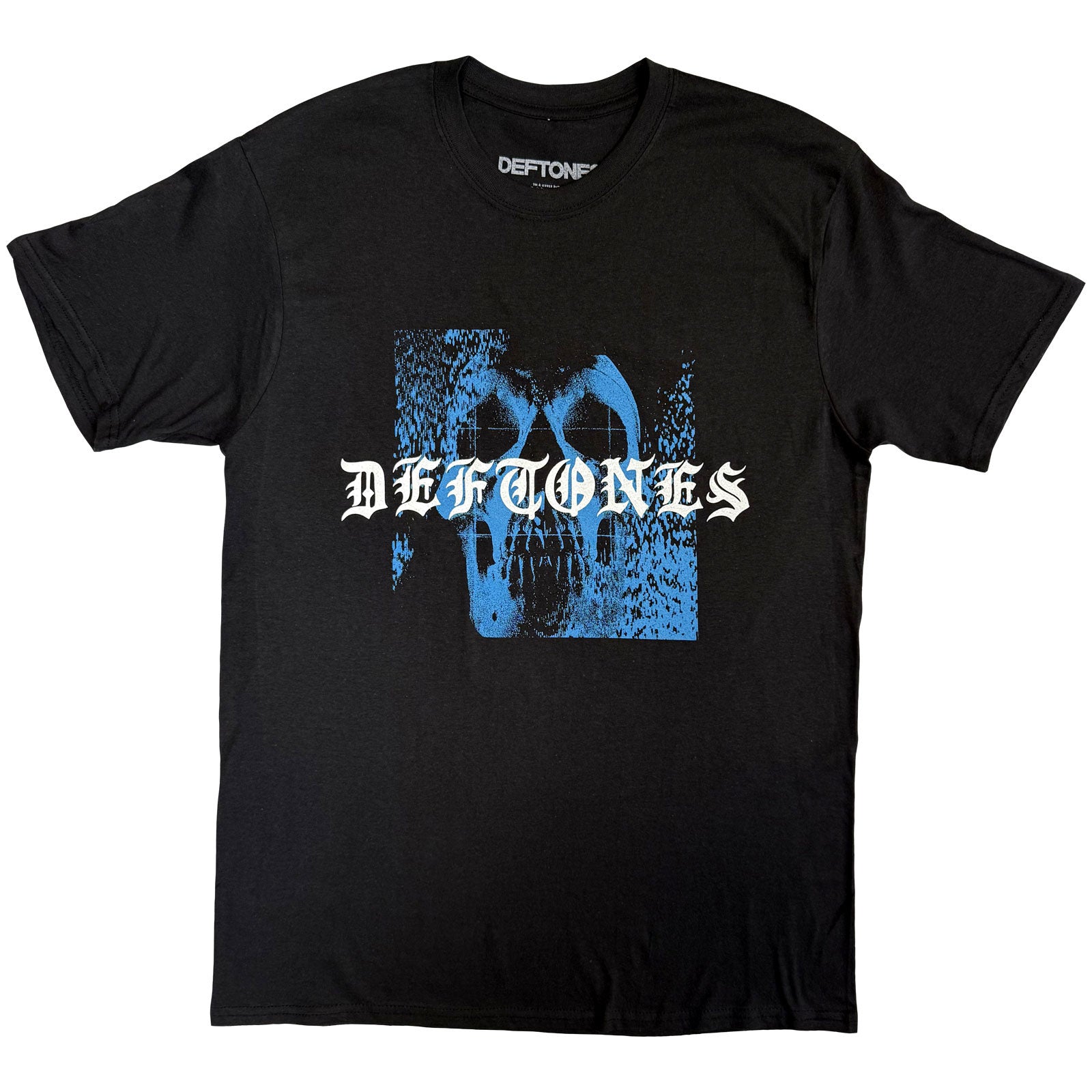 Deftones Unisex T-Shirt: Static Skull (Black) (Back Print)