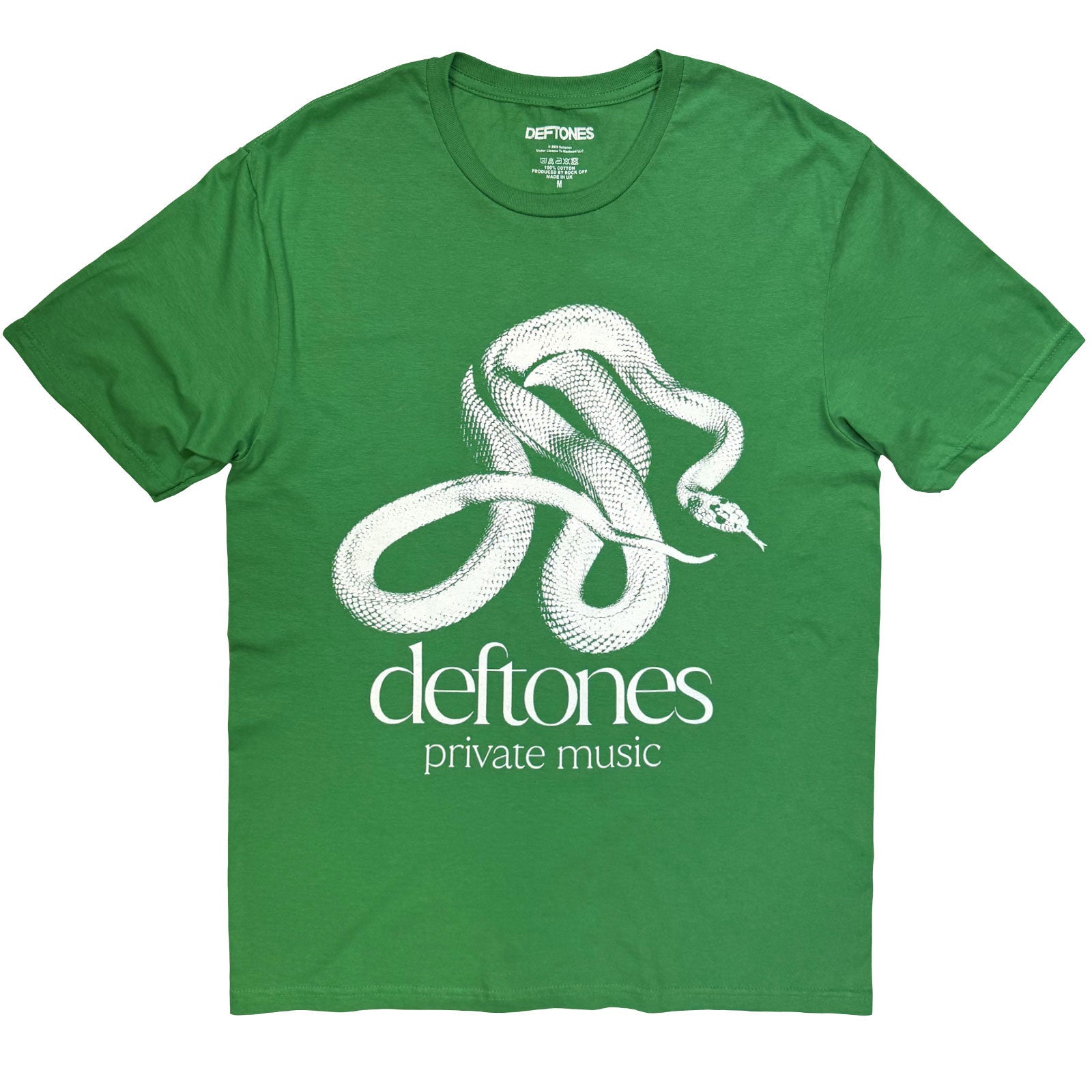 Deftones Unisex T-Shirt: Private Music Mono (Green)