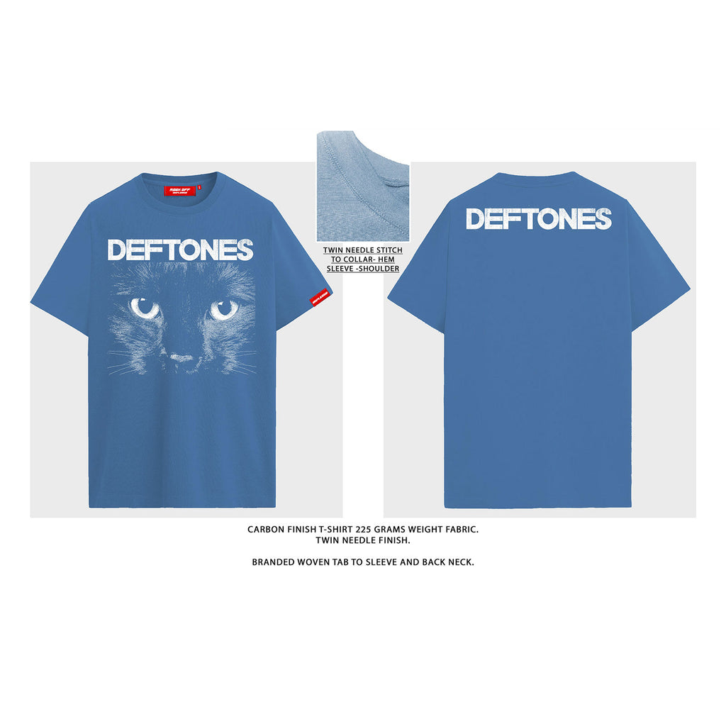 Deftones Unisex Unplugged T-Shirt: Sphynx (Blue) (Back Print)