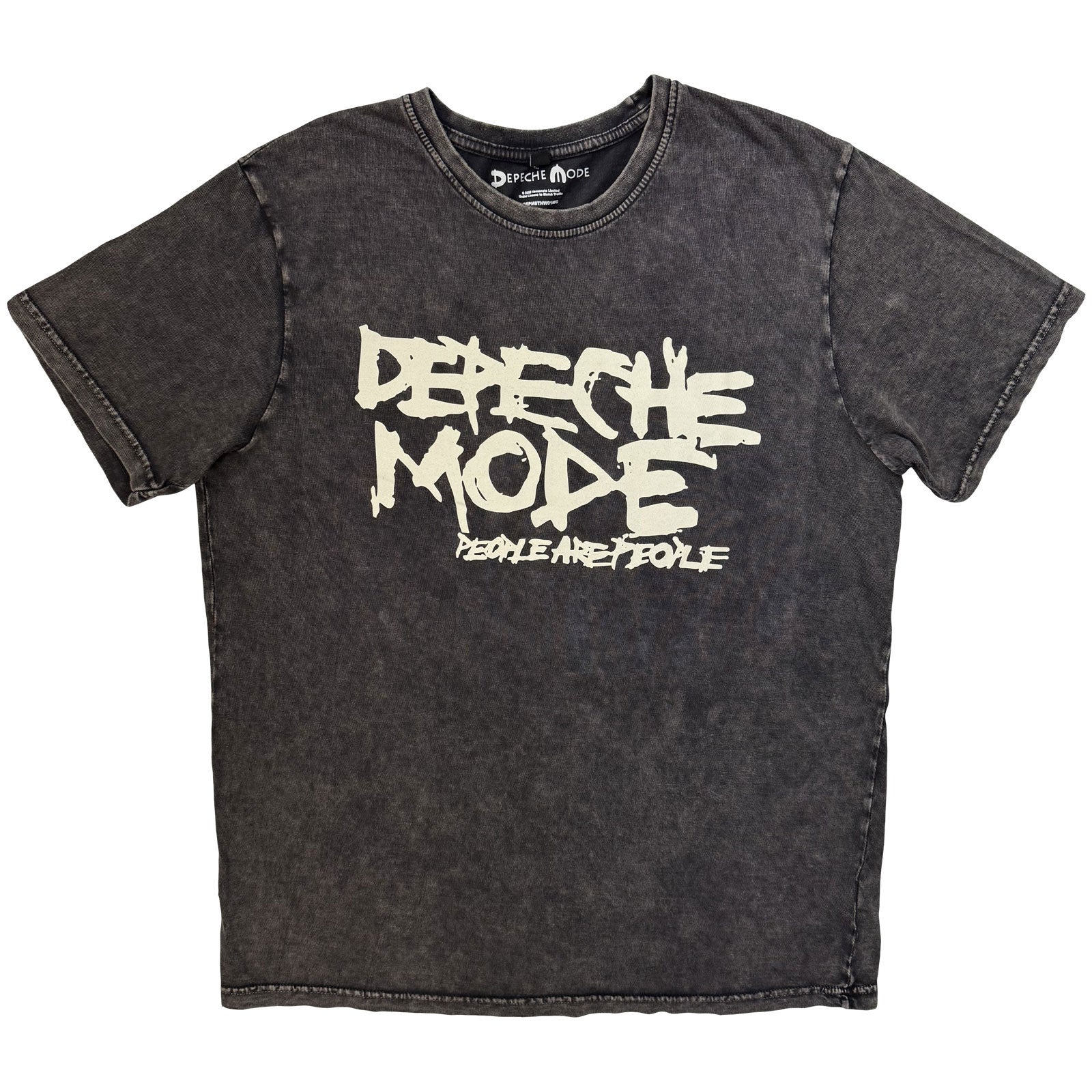 Depeche Mode Unisex Stone Wash T-Shirt: People Are People (Charcoal Grey)