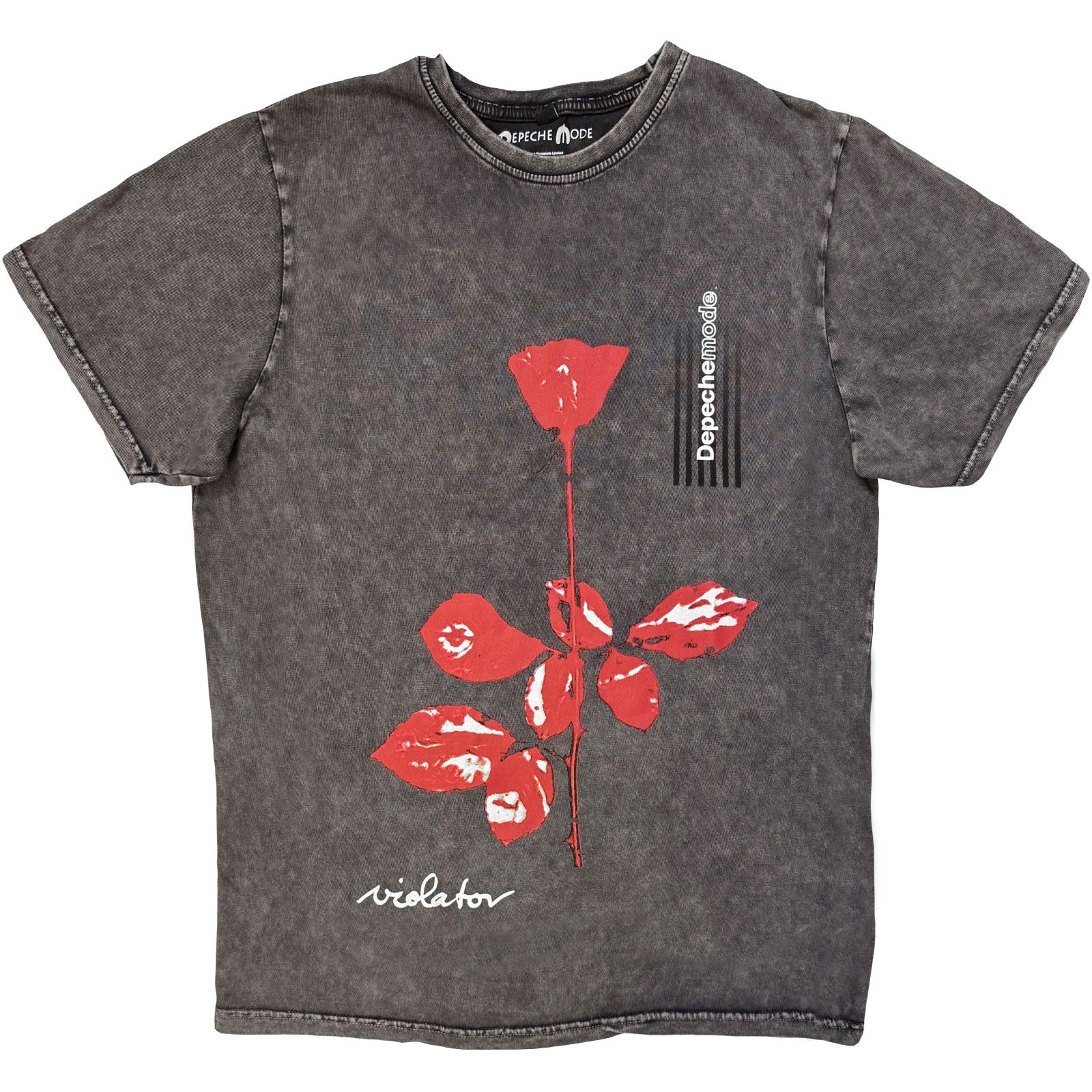 Depeche Mode Unisex Stone Wash T-Shirt: Violator (Charcoal Grey)