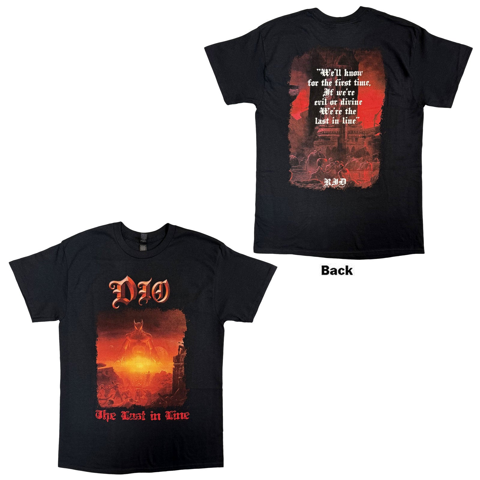 Dio Unisex T-Shirt: Last In Line (Black) (Back Print)