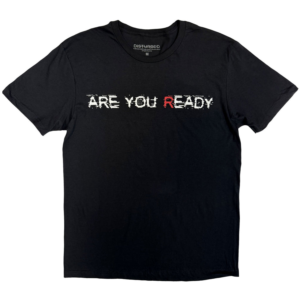 Disturbed Unisex T-Shirt: Are You Ready? (Black) (Back Print)