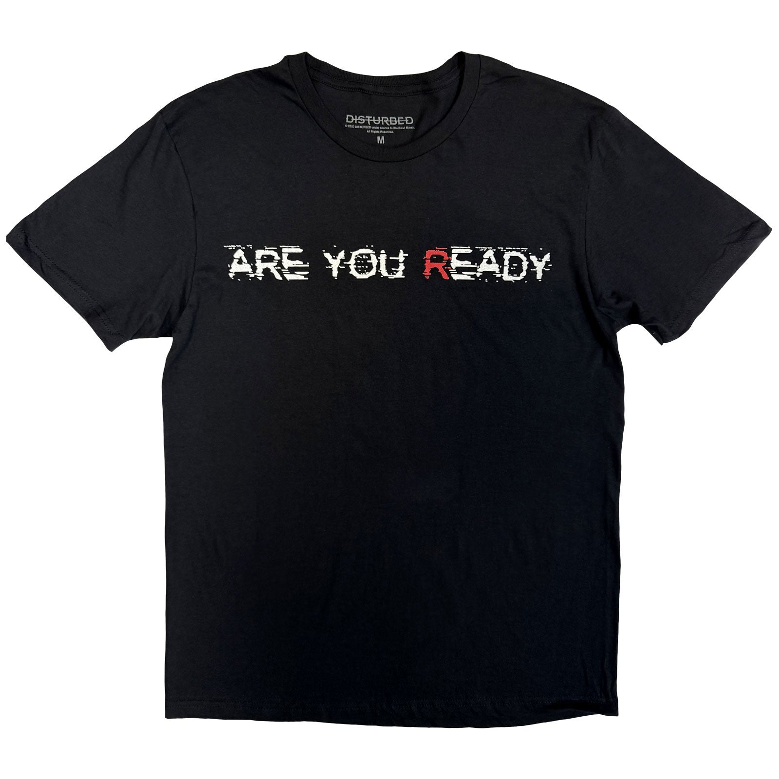 Disturbed Unisex T-Shirt: Are You Ready? (Black) (Back Print)