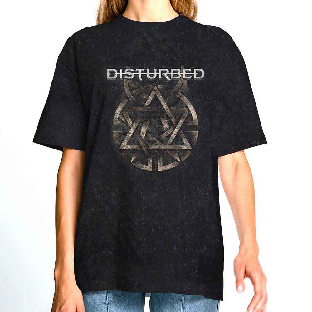Disturbed Unisex T-Shirt: Riveted (Charcoal Grey) (Wash Collection)