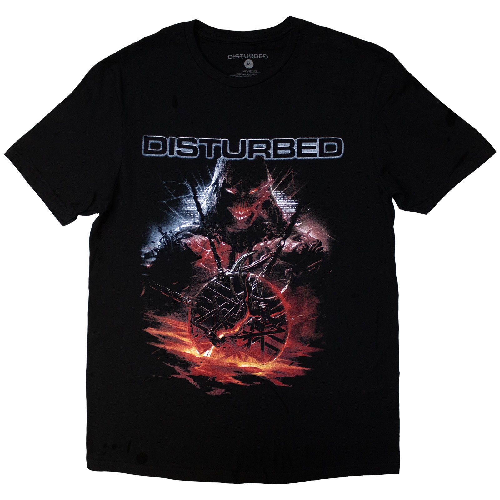 Disturbed Unisex T-Shirt: European Tour '23 Medallion (Black) (Back Print & Ex-Tour)