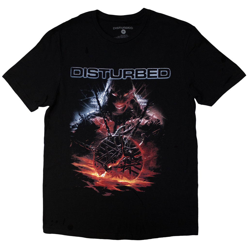 Disturbed Unisex T-Shirt: European Tour '23 Medallion (Black) (Back Print & Ex-Tour)