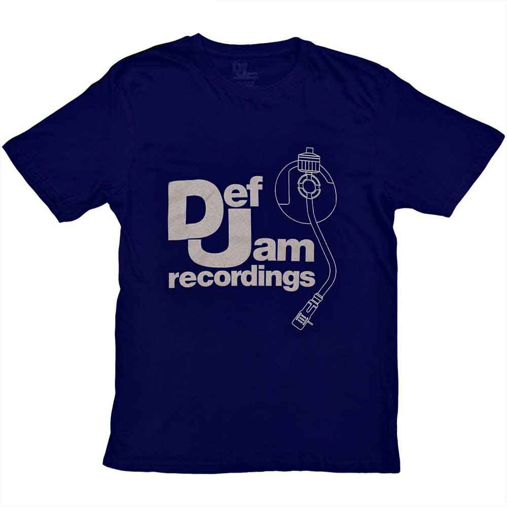 Def Jam Recordings Unisex T-Shirt: Logo & Stylus (Navy Blue)