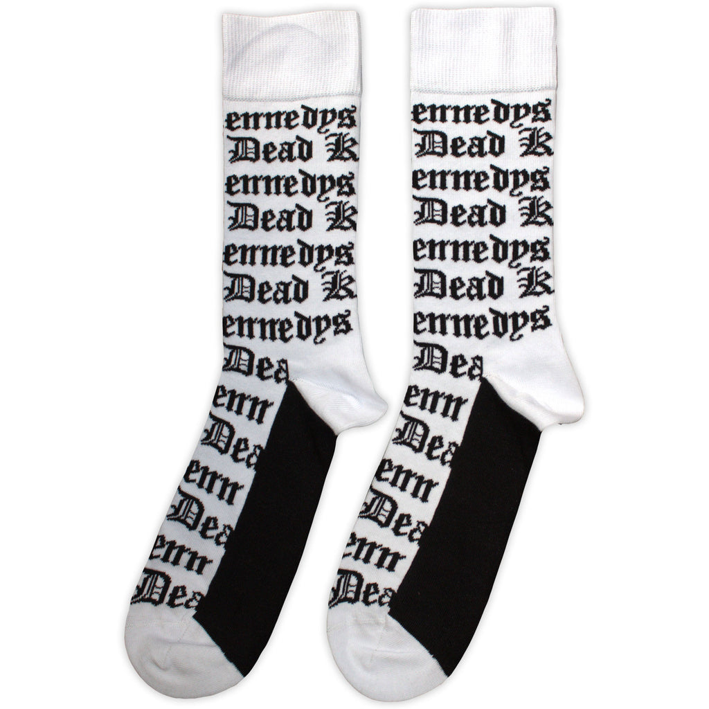 Dead Kennedys Unisex Ankle Socks: Gothic Logo Pattern (White) (UK Size 7 - 11)