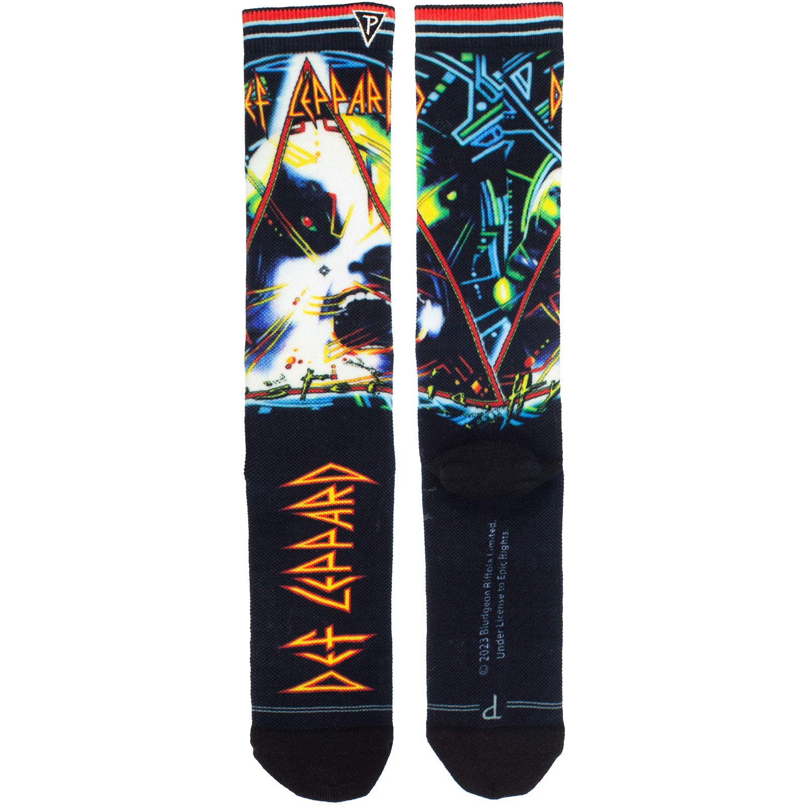 Def Leppard Unisex Crew Socks: Hysteria Sublimation (Black)  (UK Size 6.5 - 11)