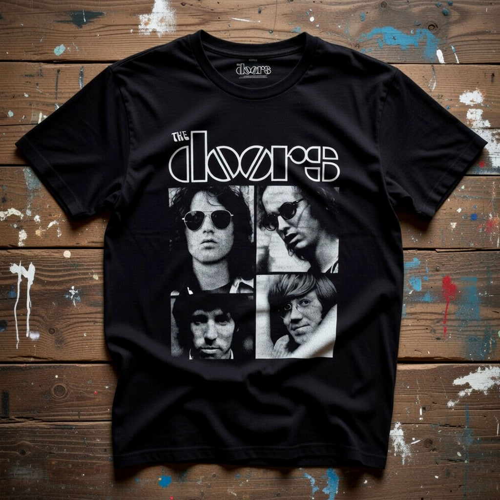 The Doors Unisex Premium Carbon T-Shirt: Squares (Black)