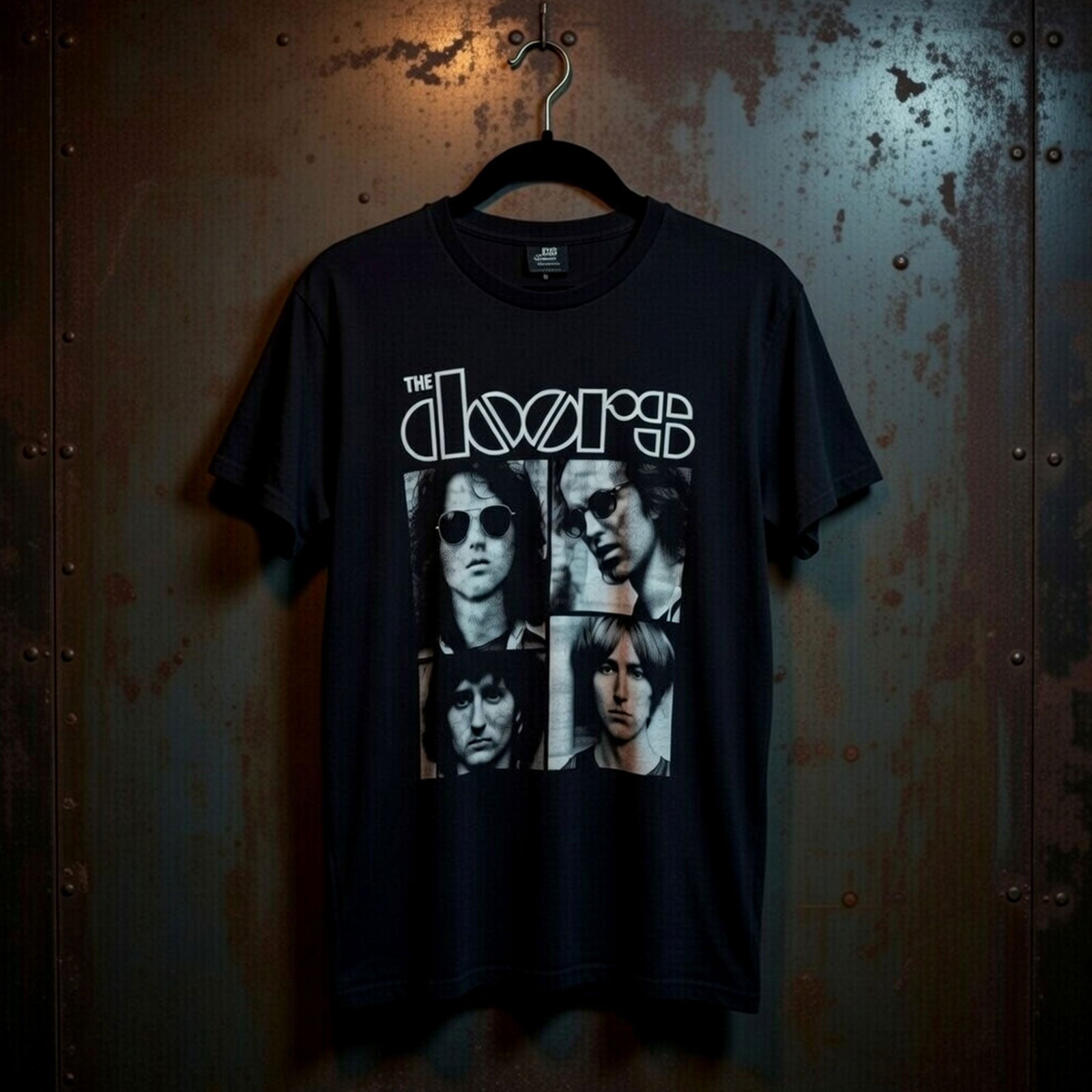 The Doors Unisex Premium Carbon T-Shirt: Squares (Black)