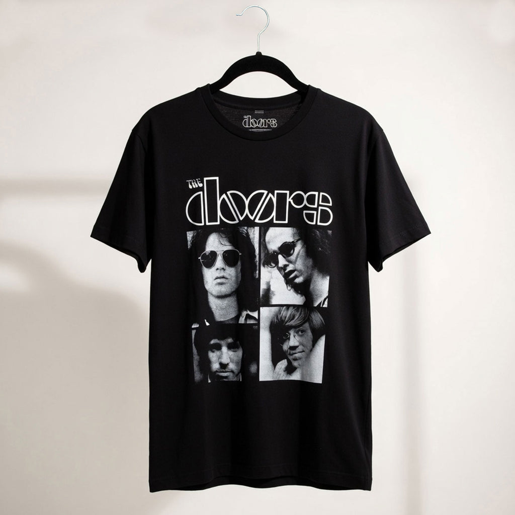 The Doors Unisex Premium Carbon T-Shirt: Squares (Black)