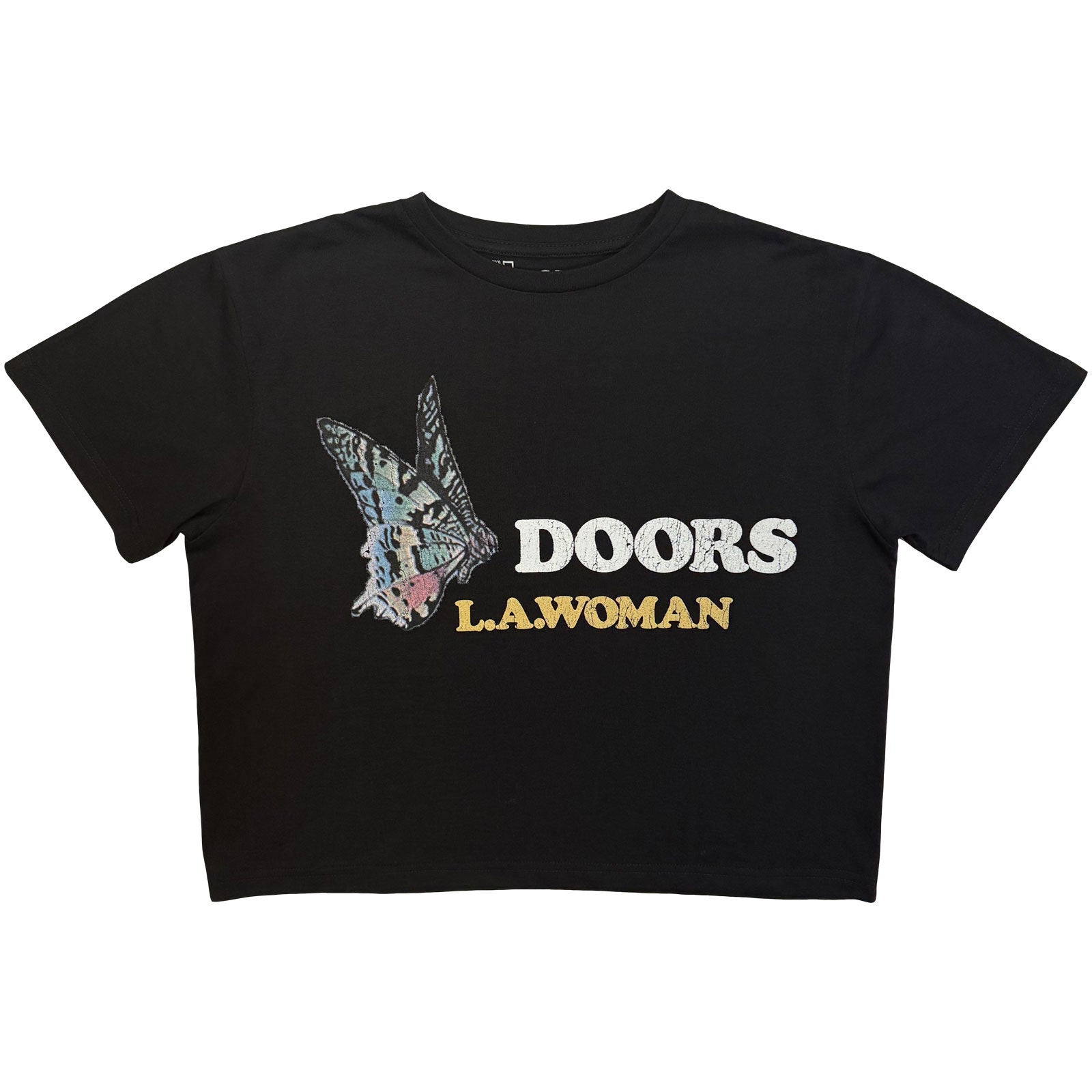 The Doors Ladies Crop Top: LA Woman (Black)