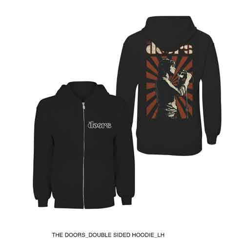 The Doors Unisex Zipped Hoodie: Lizard King (Black) (Back Print)