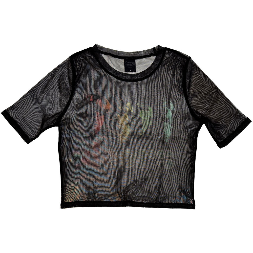 The Doors Ladies Mesh Crop Top: Spectrum (Black)