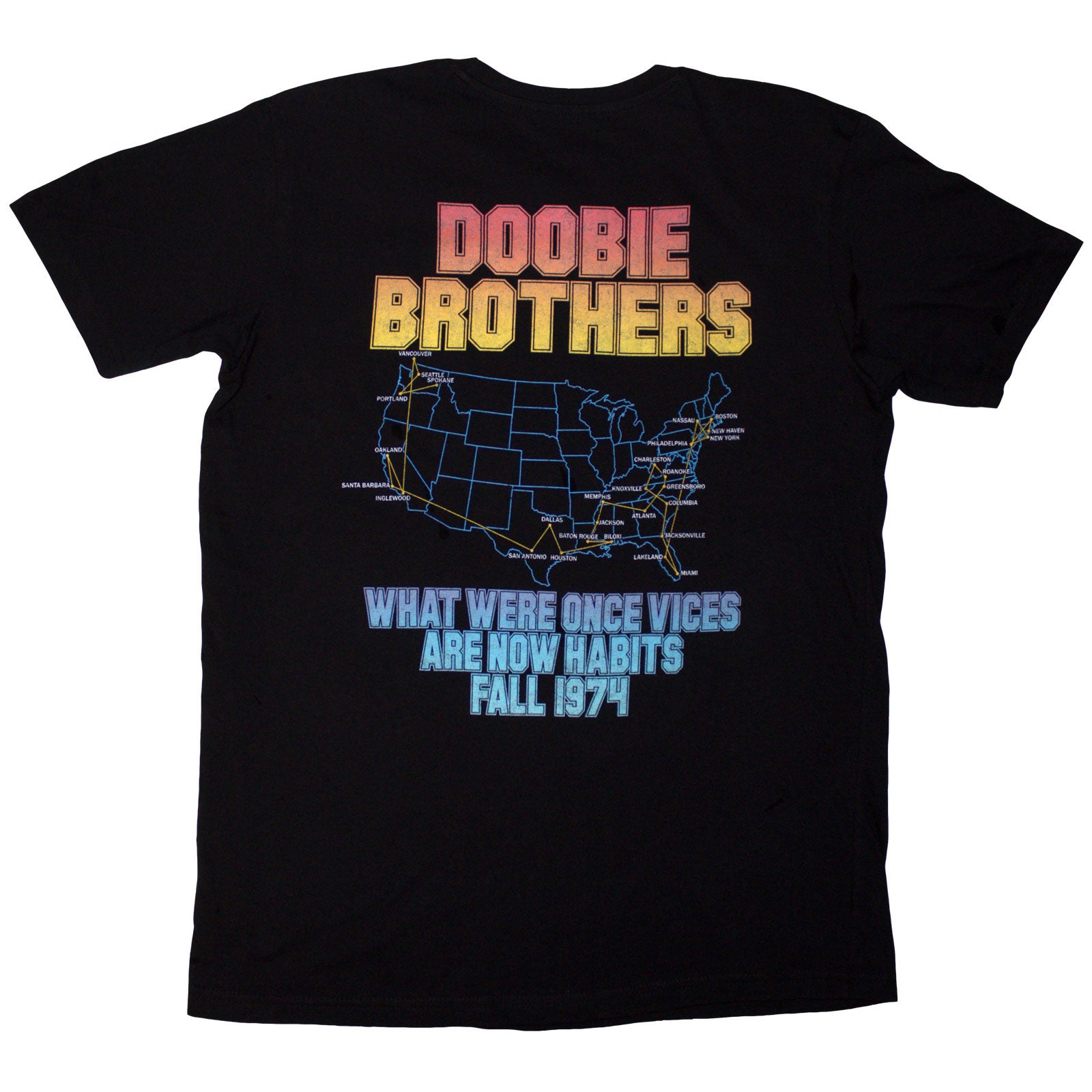 The Doobie Brothers Unisex T-Shirt: Eagle (Black) (Back Print)