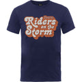 The Doors Unisex T-Shirt: Riders on the Storm Logo (Navy Blue)