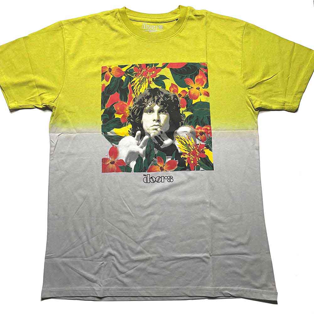 The Doors Unisex T-Shirt: Floral Square (Yellow) (Wash Collection)