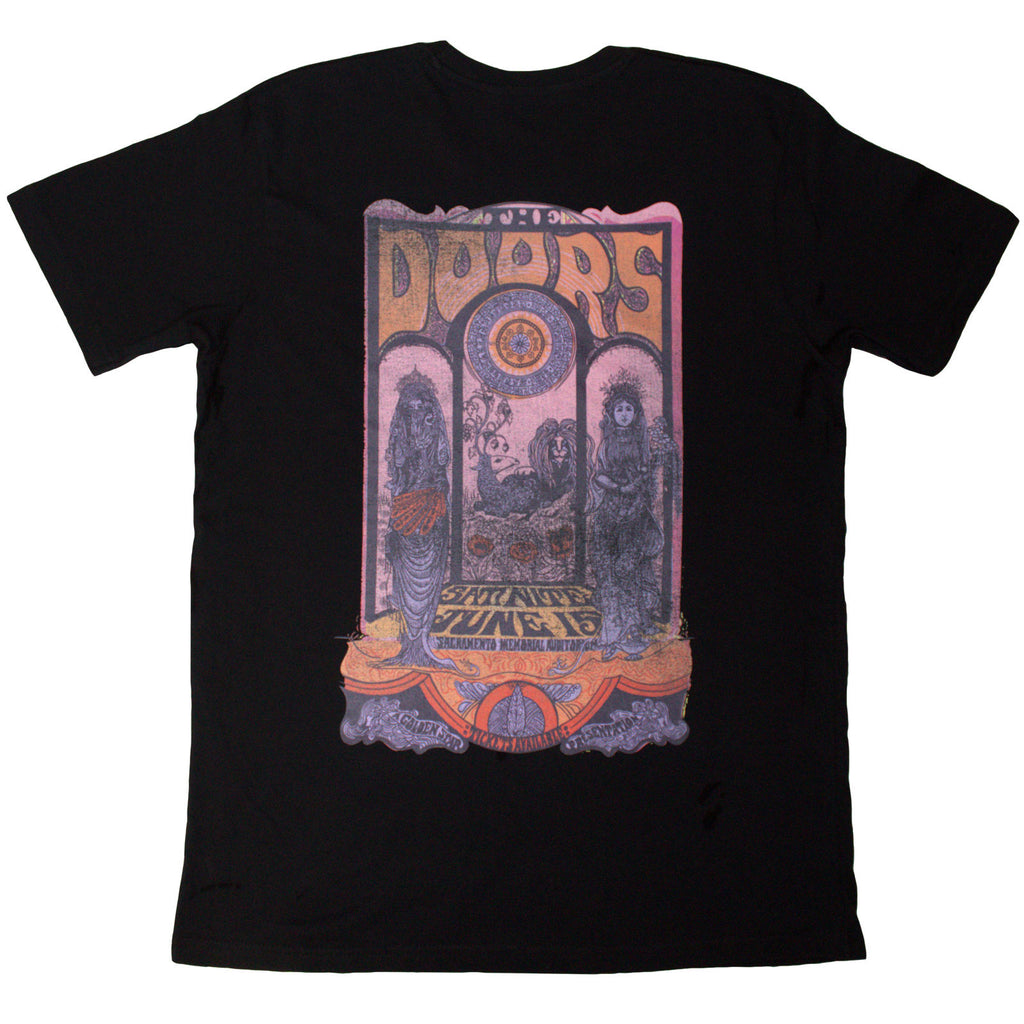 The Doors Unisex T-Shirt: Pink Orange (Black) (Back Print)