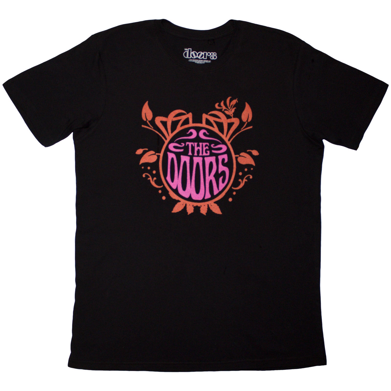 The Doors Unisex T-Shirt: Pink Orange (Black) (Back Print)