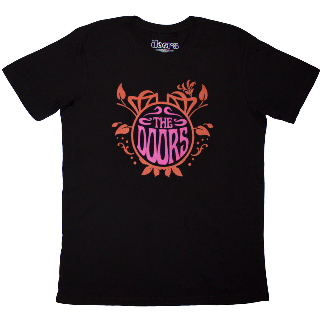 The Doors Unisex T-Shirt: Pink Orange (Black) (Back Print)