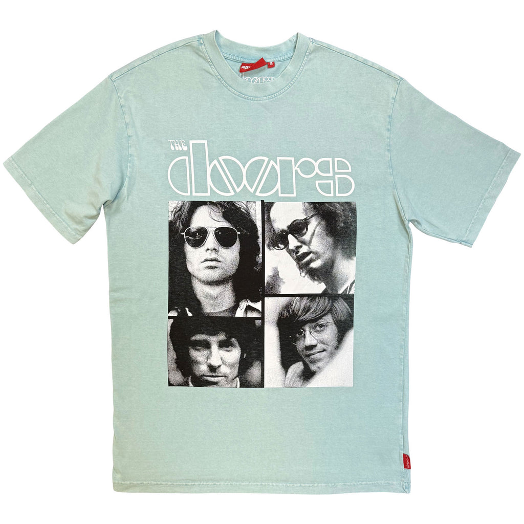 The Doors Unisex Unplugged T-Shirt: Squares Wash (Green)