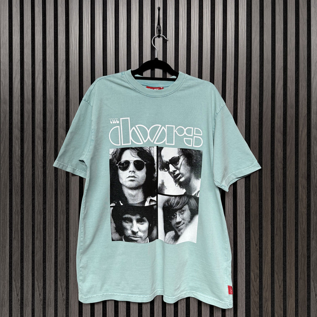 The Doors Unisex Unplugged T-Shirt: Squares Wash (Green)