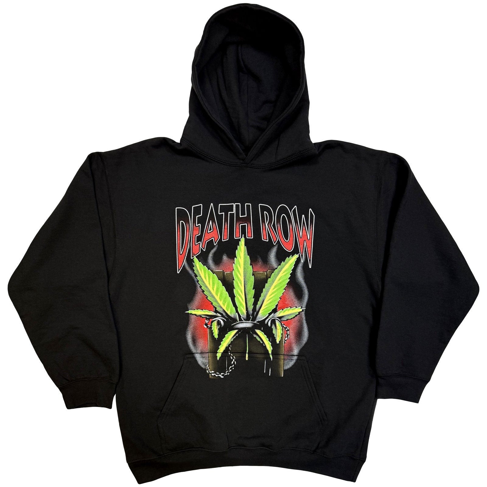 Death Row Records Unisex Pullover Hoodie: Leaf (Black)