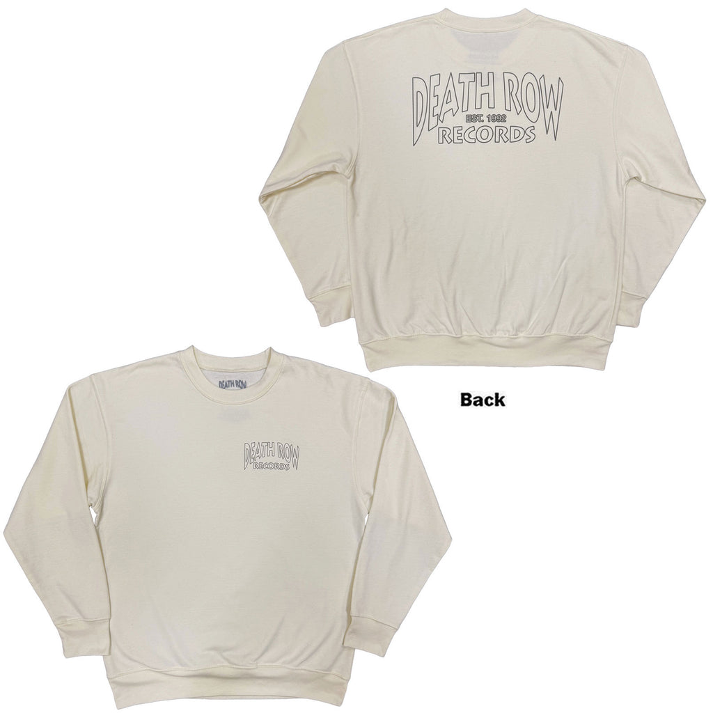 Death Row Records Unisex Sweatshirt: Logo (Natural) (Back Print)