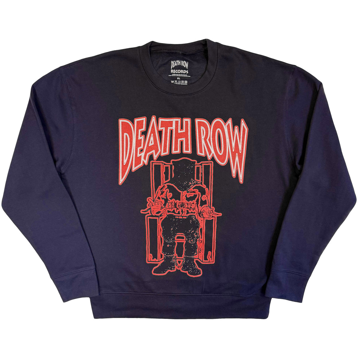Death Row Records Unisex Sweatshirt: Electric Chair Outline (Navy Blue)