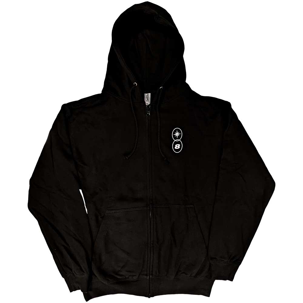 Dream Theater Unisex Zipped Hoodie: Top Of The World Tour 2022 (Black) (Back Print & Ex-Tour) (Small)