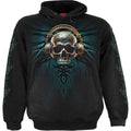 Spiral Unisex Pullover Hoodie: Dread Rocks (Black) (Back & Sleeve Print)