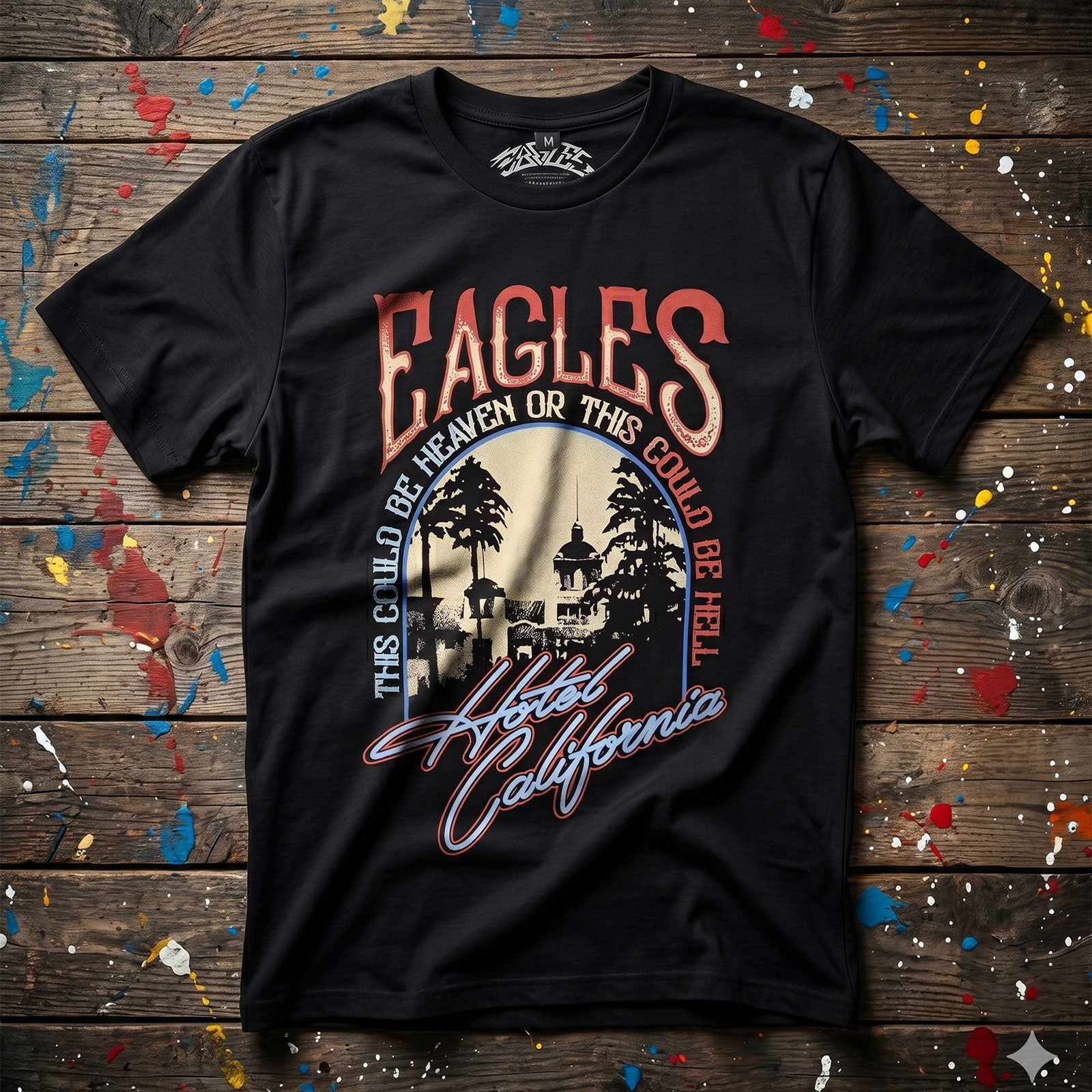 Eagles Unisex Premium Carbon T-Shirt: Heaven Or Hell (Black)