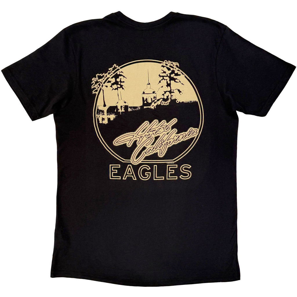 Eagles Unisex Premium Carbon T-Shirt: Hotel California (Black) (Back Print)