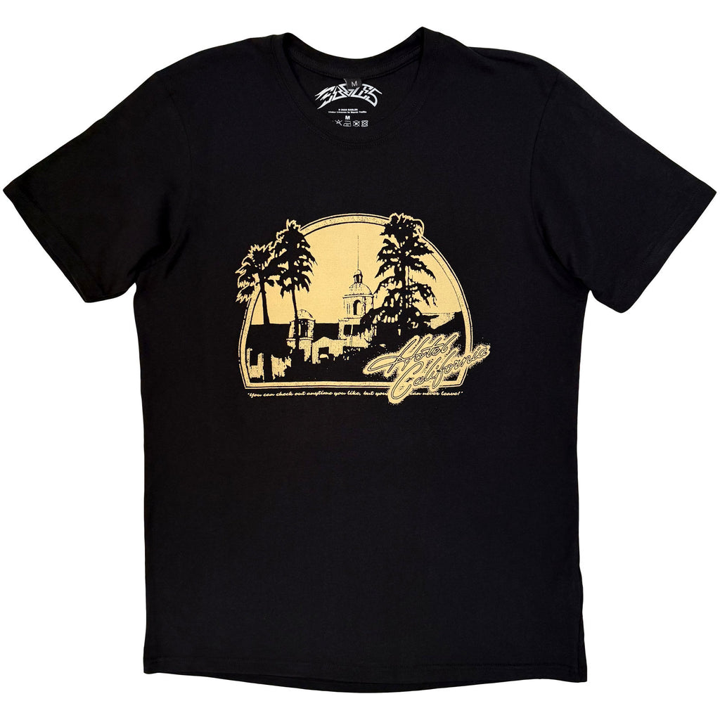 Eagles Unisex Premium Carbon T-Shirt: Hotel California (Black) (Back Print)
