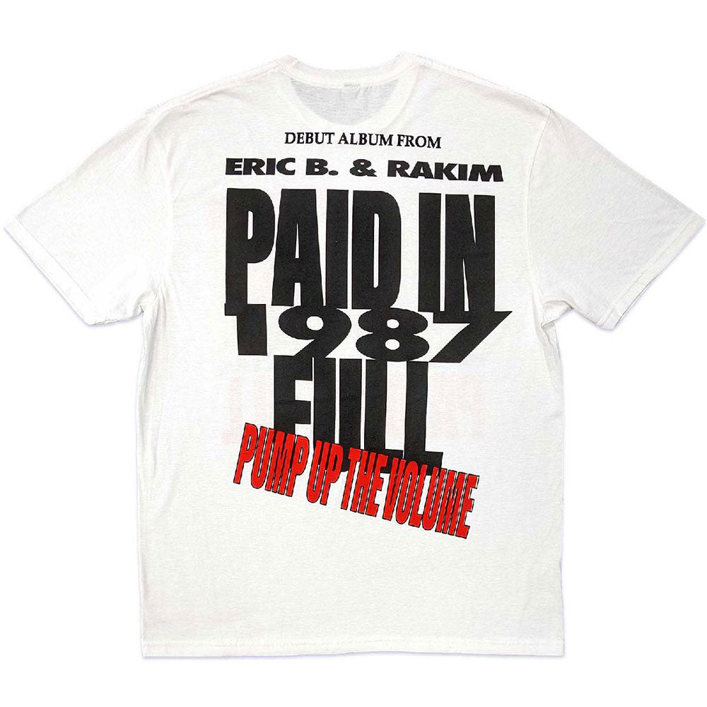 Eric B. & Rakim Unisex T-Shirt: Pump Up The Volume (White) (Back Print)