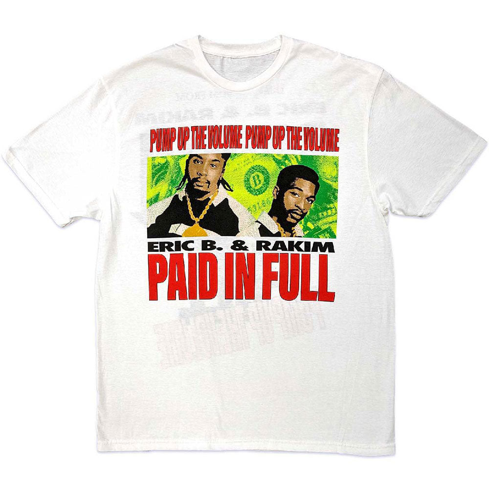 Eric B. & Rakim Unisex T-Shirt: Pump Up The Volume (White) (Back Print)