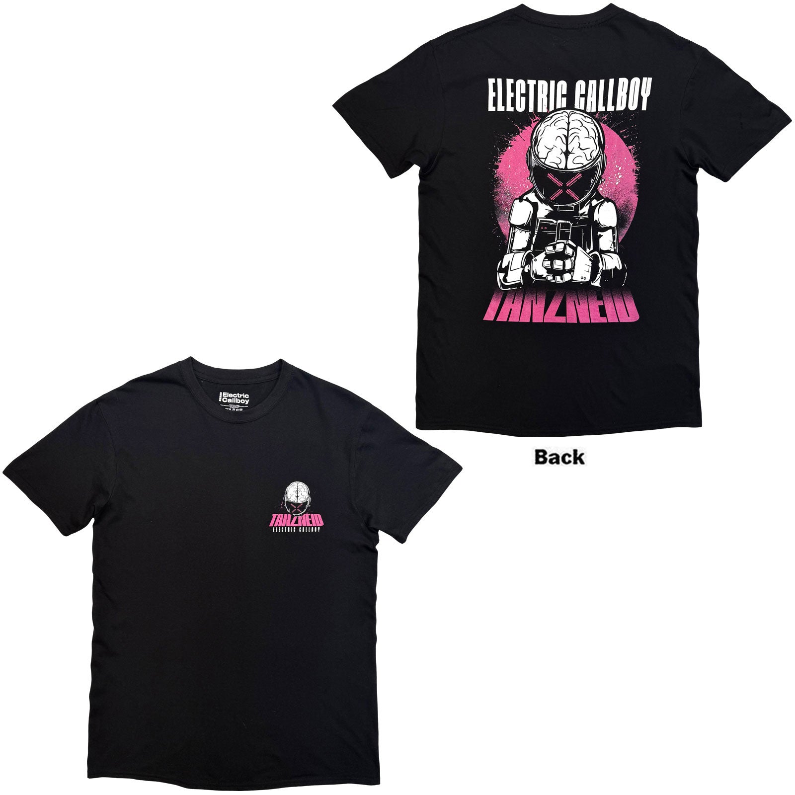 Electric Callboy Unisex T-Shirt: Tanzneid Robot (Black) (Back Print)