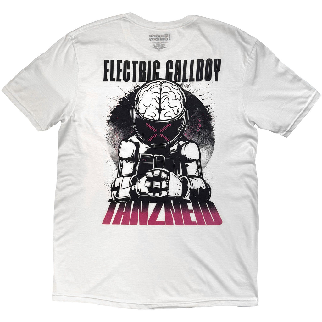 Electric Callboy Unisex T-Shirt: Tanzneid Robot (White) (Back Print)