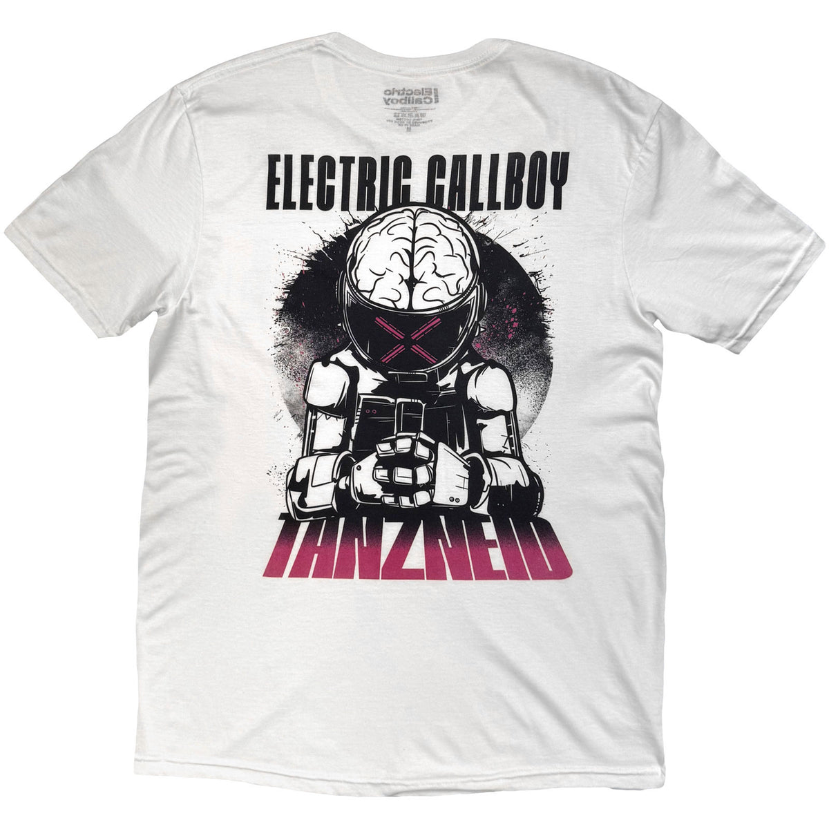 Electric Callboy Unisex T-Shirt: Tanzneid Robot (White) (Back Print)