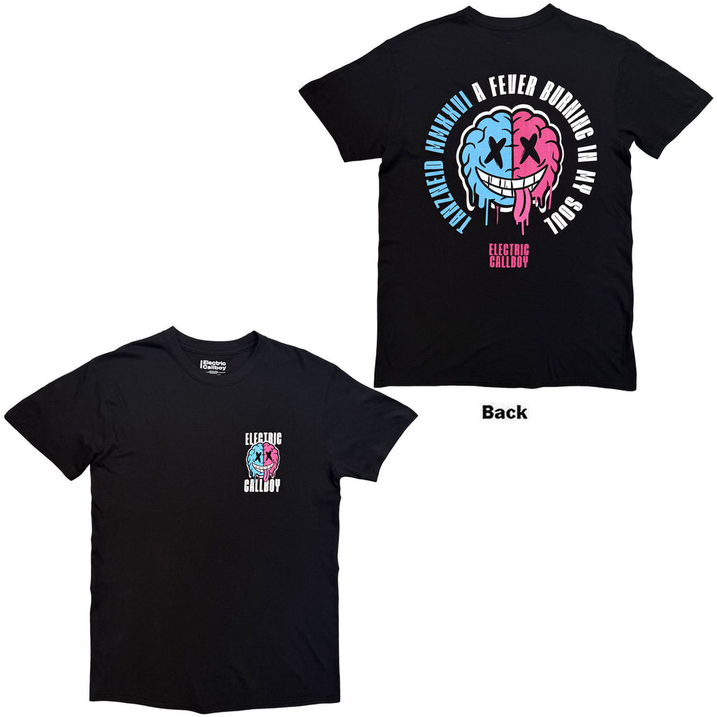 Electric Callboy Unisex T-Shirt: Tanzneid Soul Brain (Black) (Back Print)