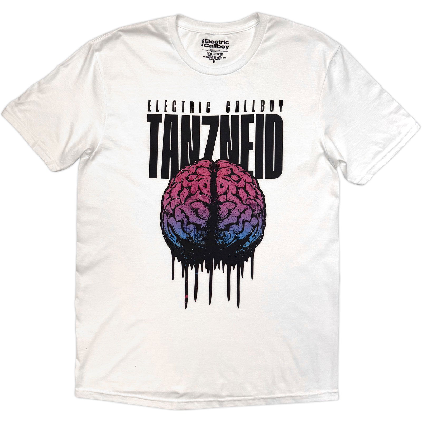Electric Callboy Unisex T-Shirt: Tanzneid Melting Brain (White)