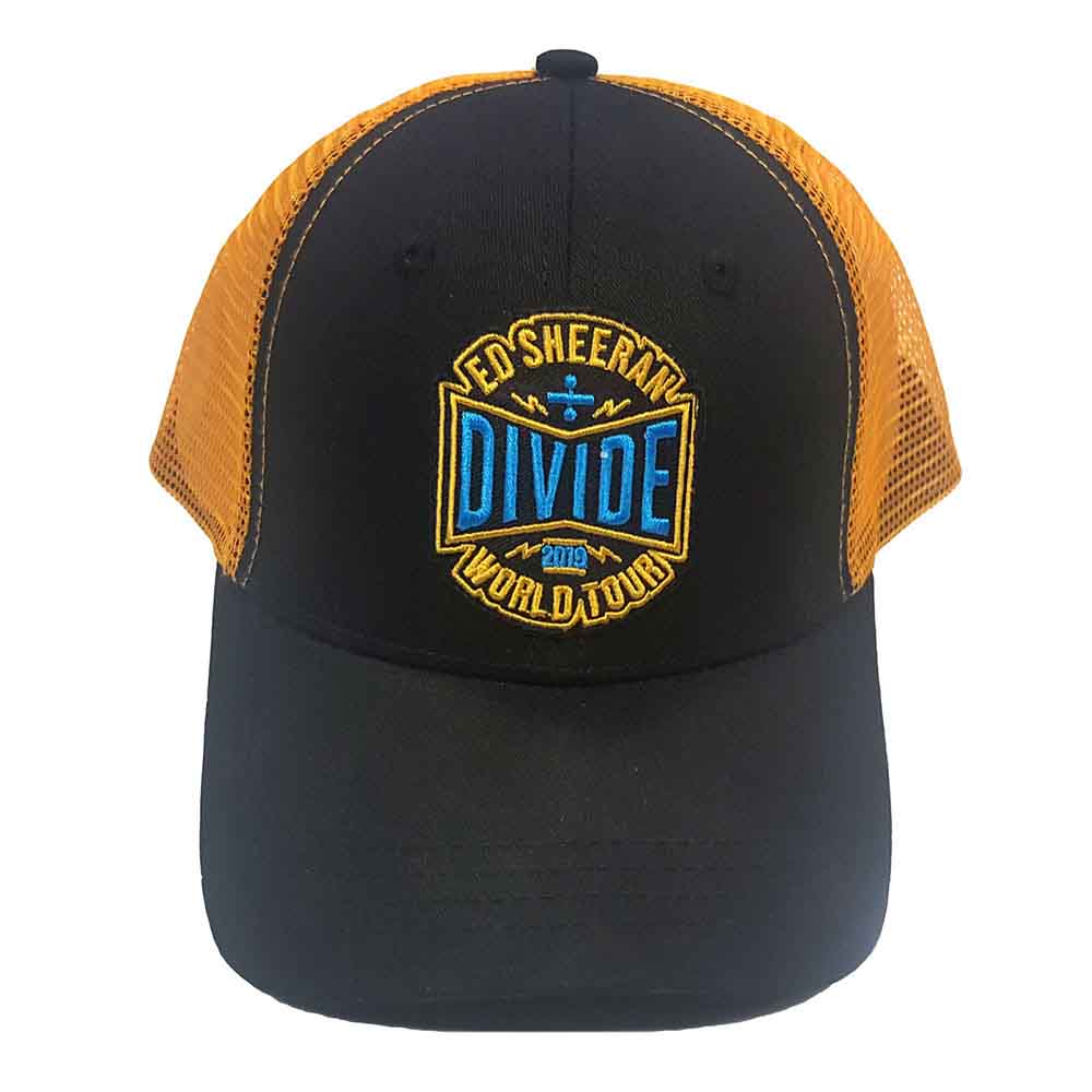 Ed Sheeran Unisex Mesh Back Cap: 2019 Divide World Tour (Black & White) (Ex-Tour)