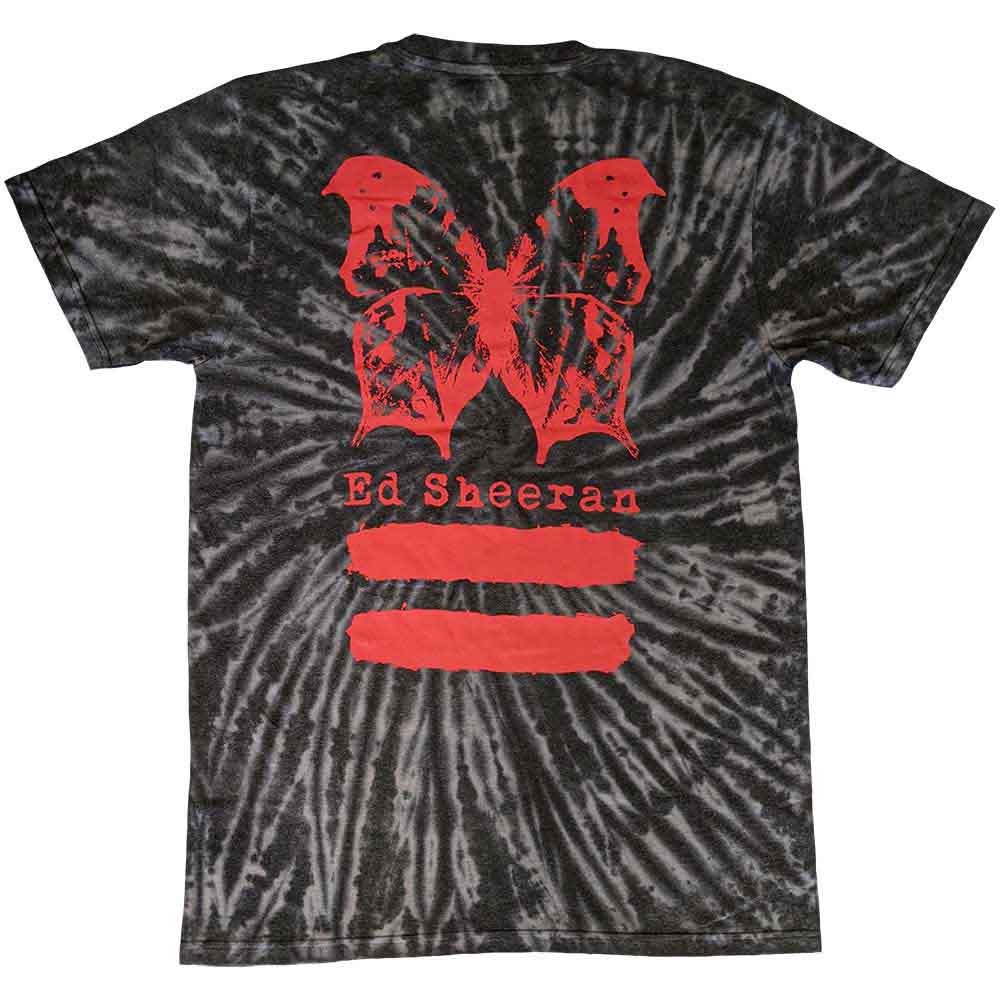 Ed Sheeran Unisex T-Shirt: Red Equals Butterfly (Black) (Back Print & Wash Collection)