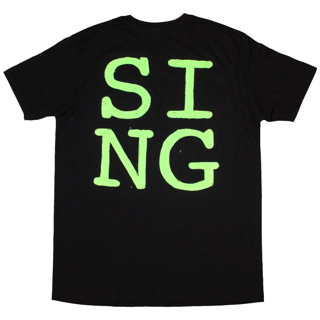 Ed Sheeran Unisex T-Shirt: Multiply Pocket - Sing (Black) (Back Print)