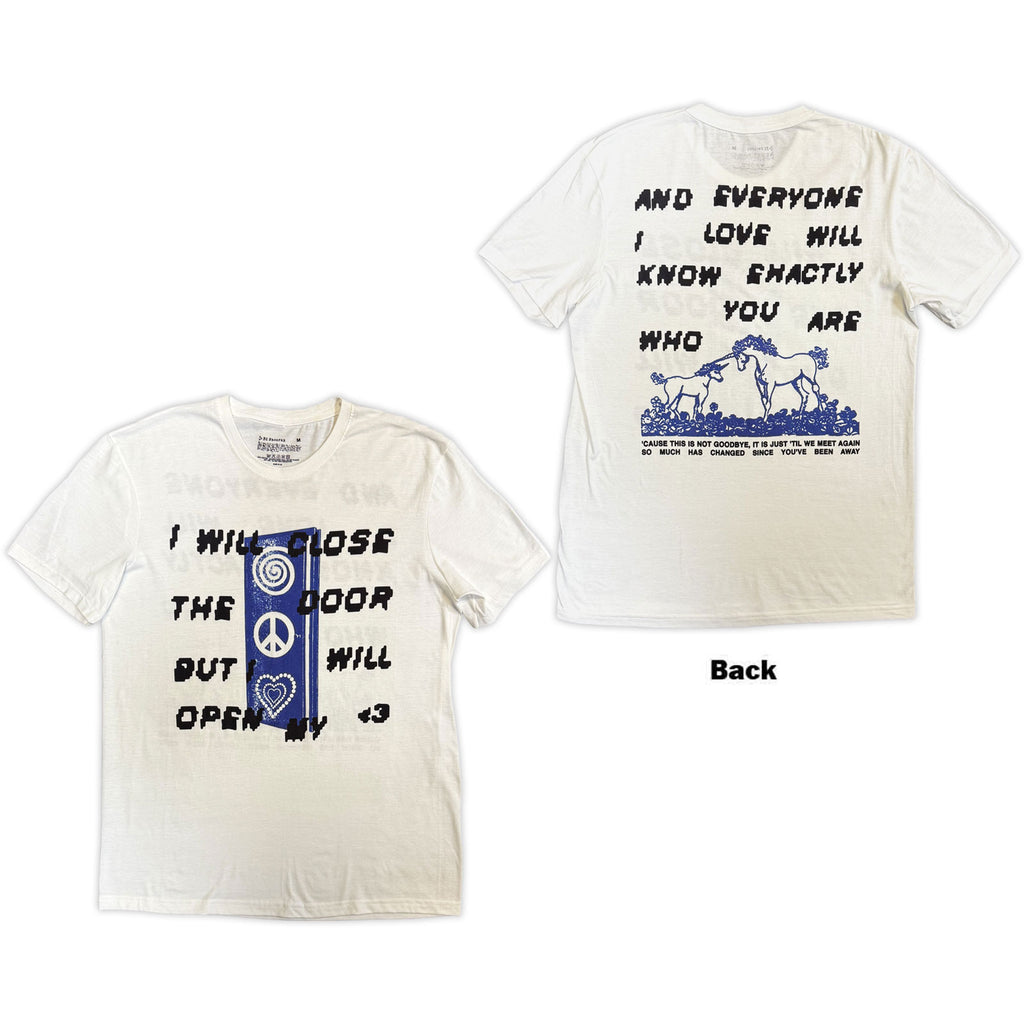 Ed Sheeran Unisex T-Shirt: Close The Door (White) (Back Print)
