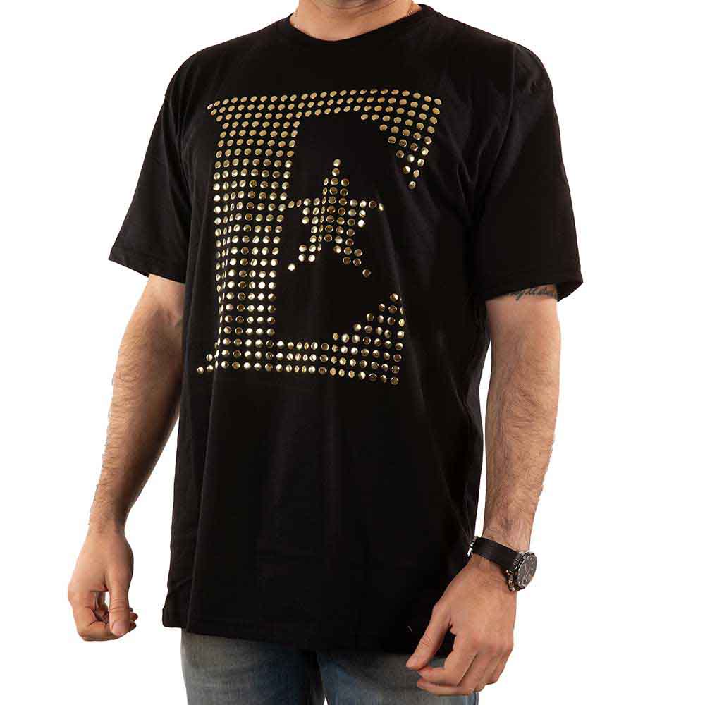 Elton John Unisex T-Shirt: E Logo (Black) (Embellished)